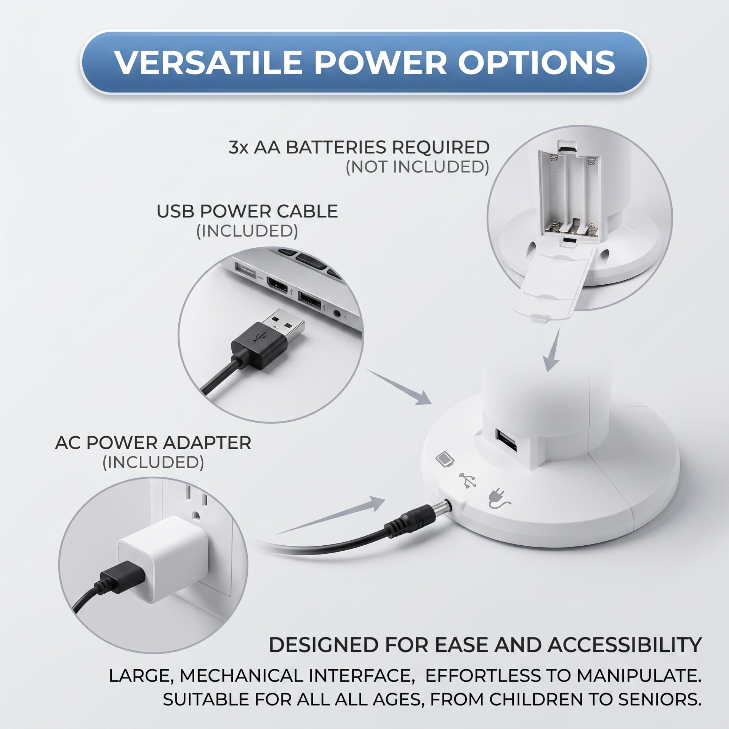 Paquete de 2 Ventiladores de Escritorio sin aspas, Mini Ventiladores de Torre de enfriamiento USB, Ventilador de Escritorio de pie para Oficina, Dormitorio, Sala de Estar, Blanco