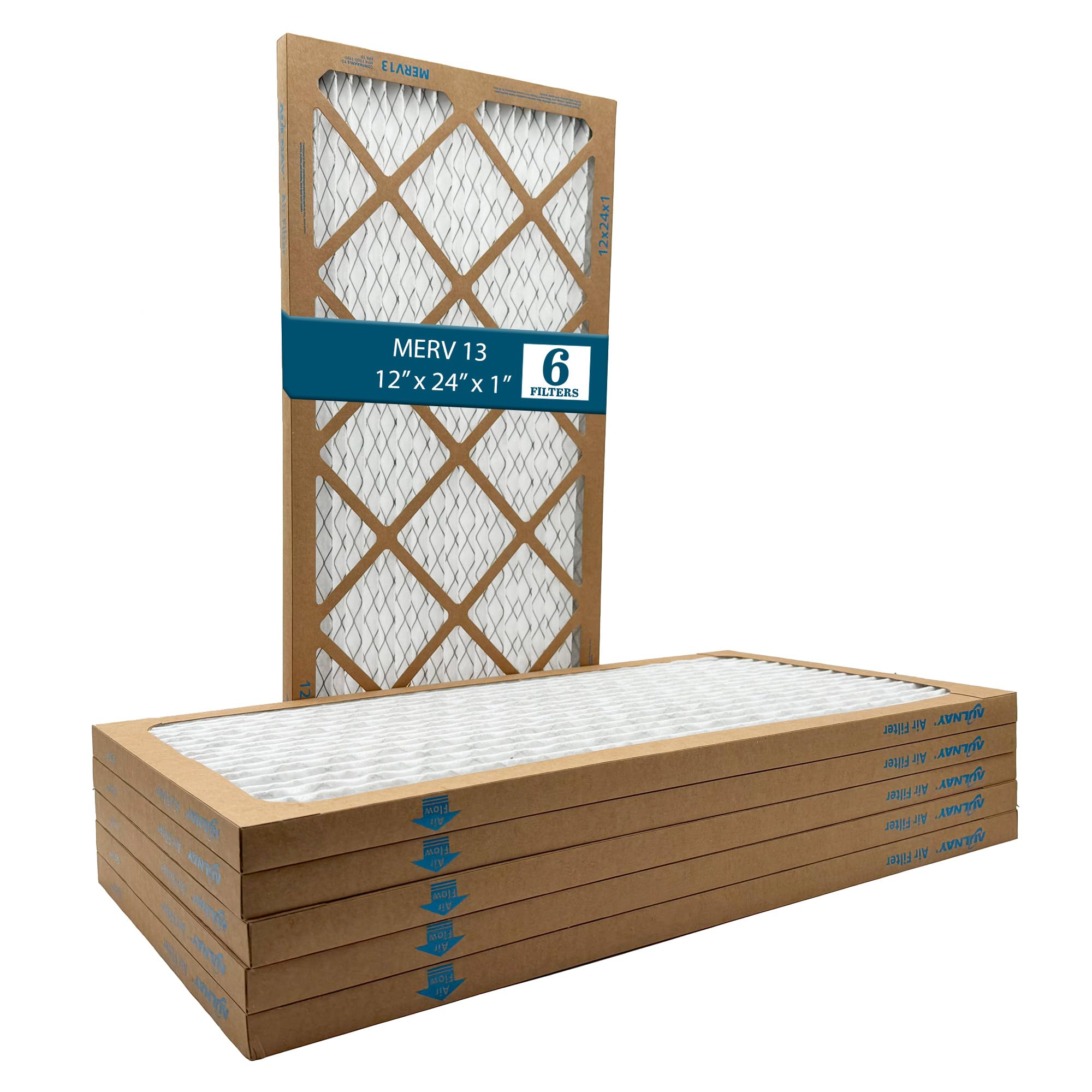 Furnace - Filtro aria a pieghe MERV 13, 30,5 x 61 x 2,5 cm, per sistemi HVAC (confezione da 6)