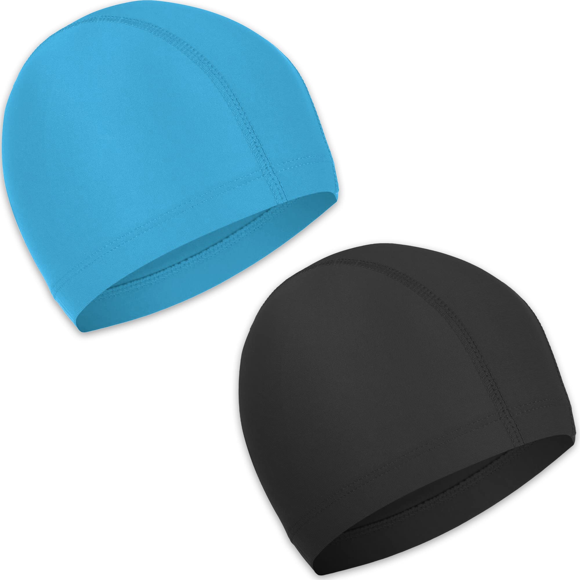 Lot De 2 Bonnets De Bain Extensibles - Polyester Doux Antidérapant - Enfants, Femmes, Hommes - Piscine, Spa