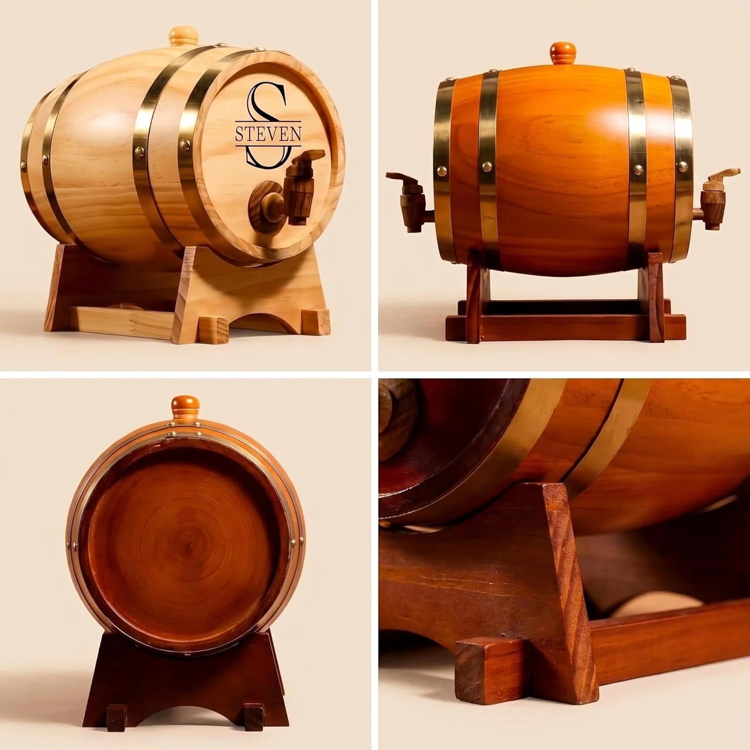 Personalized Whiskey Barrel with Custom Engraved Names&Text, Wooden Home Whiskey Dispenser Barrel, Bourbon Cask Whiskey Dispenser, Unique Father Day Birthday Gift for Men, Husband, Dad
