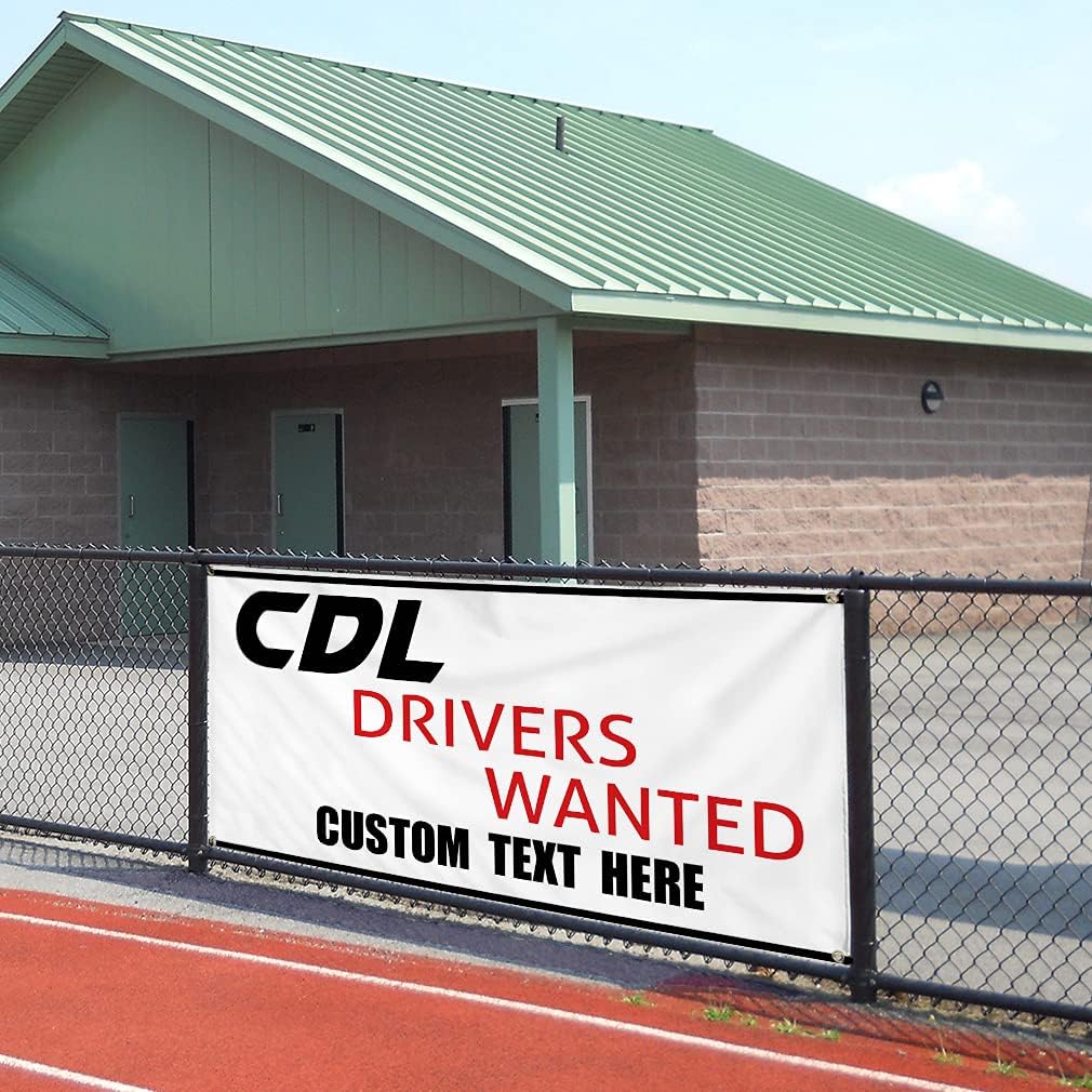 Custom Vinyl Banner Multiple Sizes Cdl Drivers Wanted Auto Car Vehicle S2 Help Wanted Outdoor Weatherproof Industrial Yard Signs 4 Grommets Personalized Text Here 16x40Inches