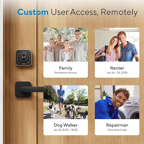 Miniatura 4 de ULTRALOQ Bolt - Cerradura inteligente de huellas dactilares con asa, funciona con Apple Home, juego de cerraduras de puerta delantera sin llave,