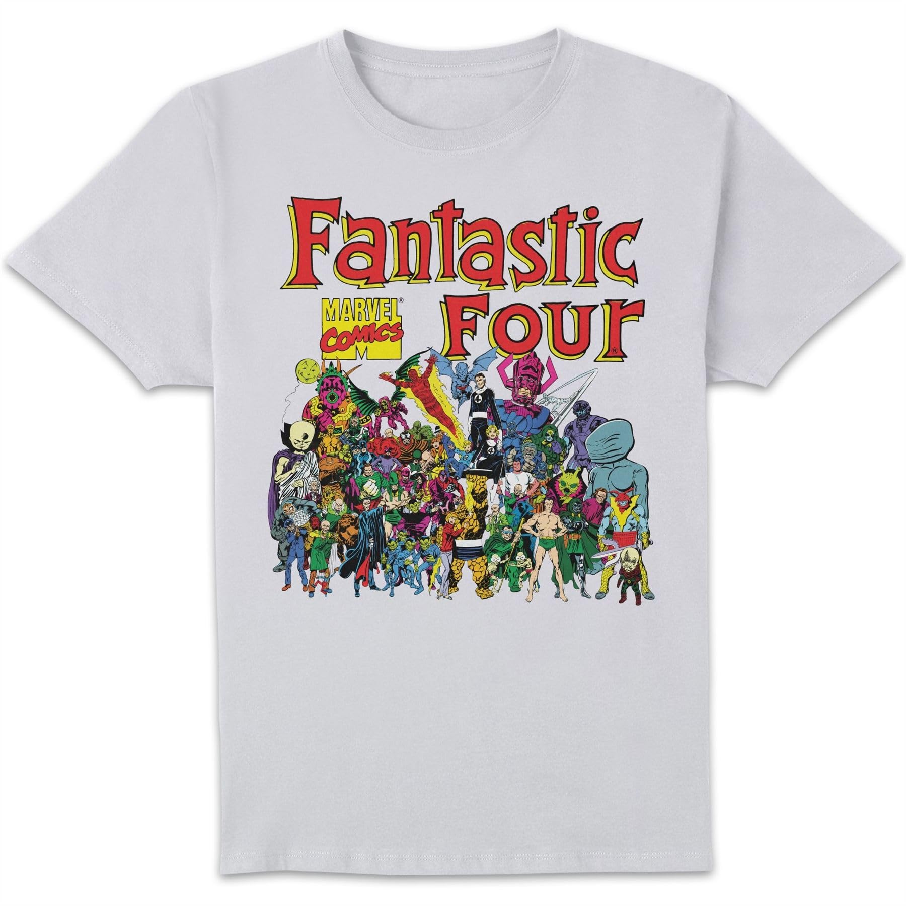 Marvel Unisex White Fantastic Four Character Line Up T-Shirt Medium