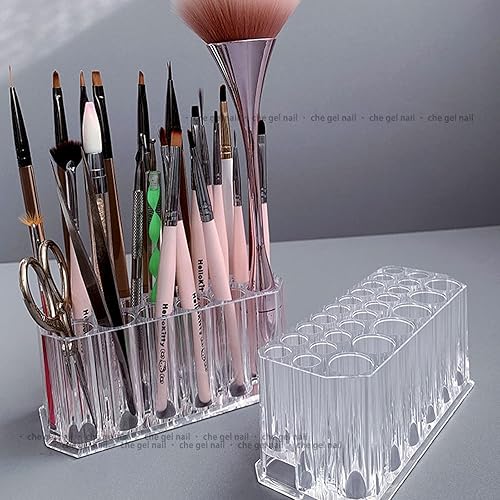 Miniatura 7 de Organizador de lápiz labial acrílico transparente Maquillaje Cepillo de uñas Delineador de ojos titular de delineador de labios 26 espacios vitrina