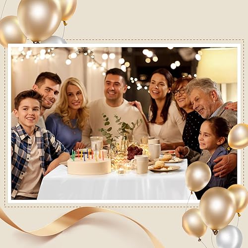 Miniatura 7 de Goodluck Manteles de plástico de 54 pulgadas x 300 pies con caja cortadora, rollo de cubierta desechable blanca, mantel de plástico para fiestas,