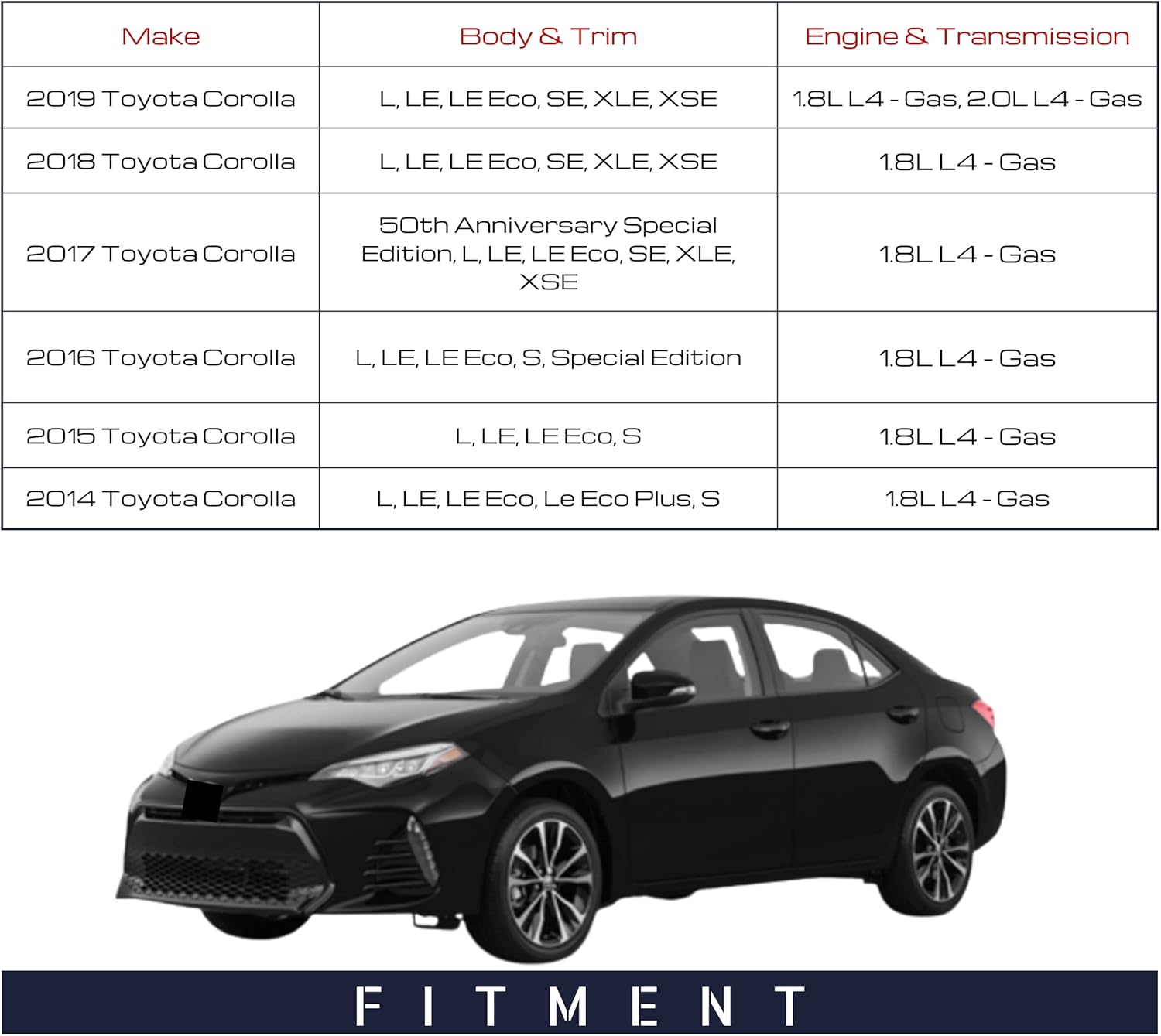 Spieg Driver Side Mirror for 2014-2018 Toyota Corolla Power Adjustment Heated Glass Manual Folding Turn Signal Light Black 7 Pins Left TO1320295