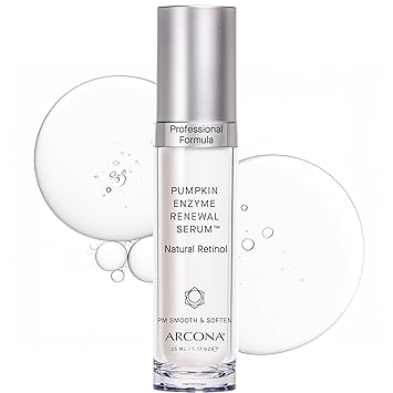 ARCONA Pumpkin Enzyme Glow Serum Transforms Dull Skin Overnight with Plant-Based AHAs & Natural Retinol | Reveals a Brighter, Smoother Complexion | Gentle Retinol Serum for Face, 1.17 fl oz