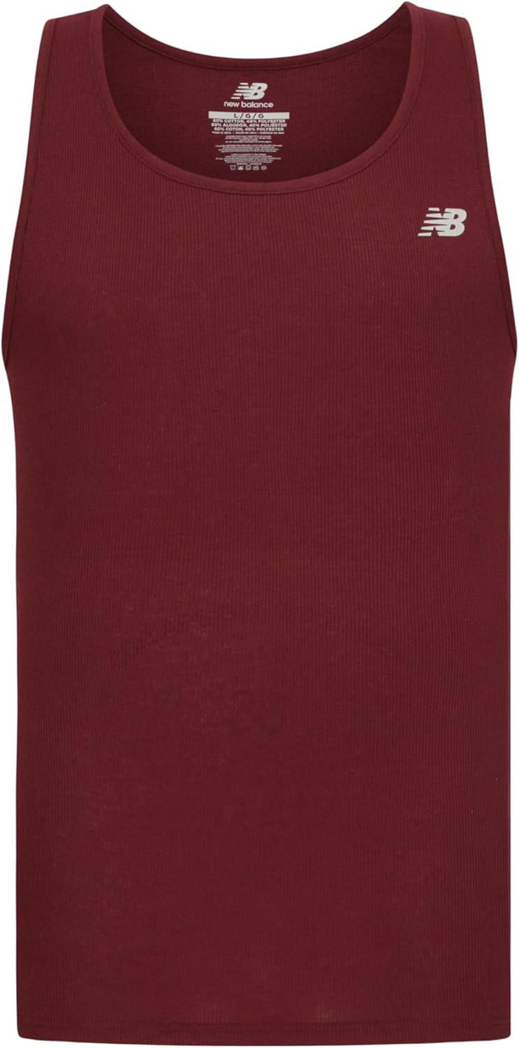 New Balance Men's Cotton Performance Rib Tank Top (Pack of 4) - Image 6