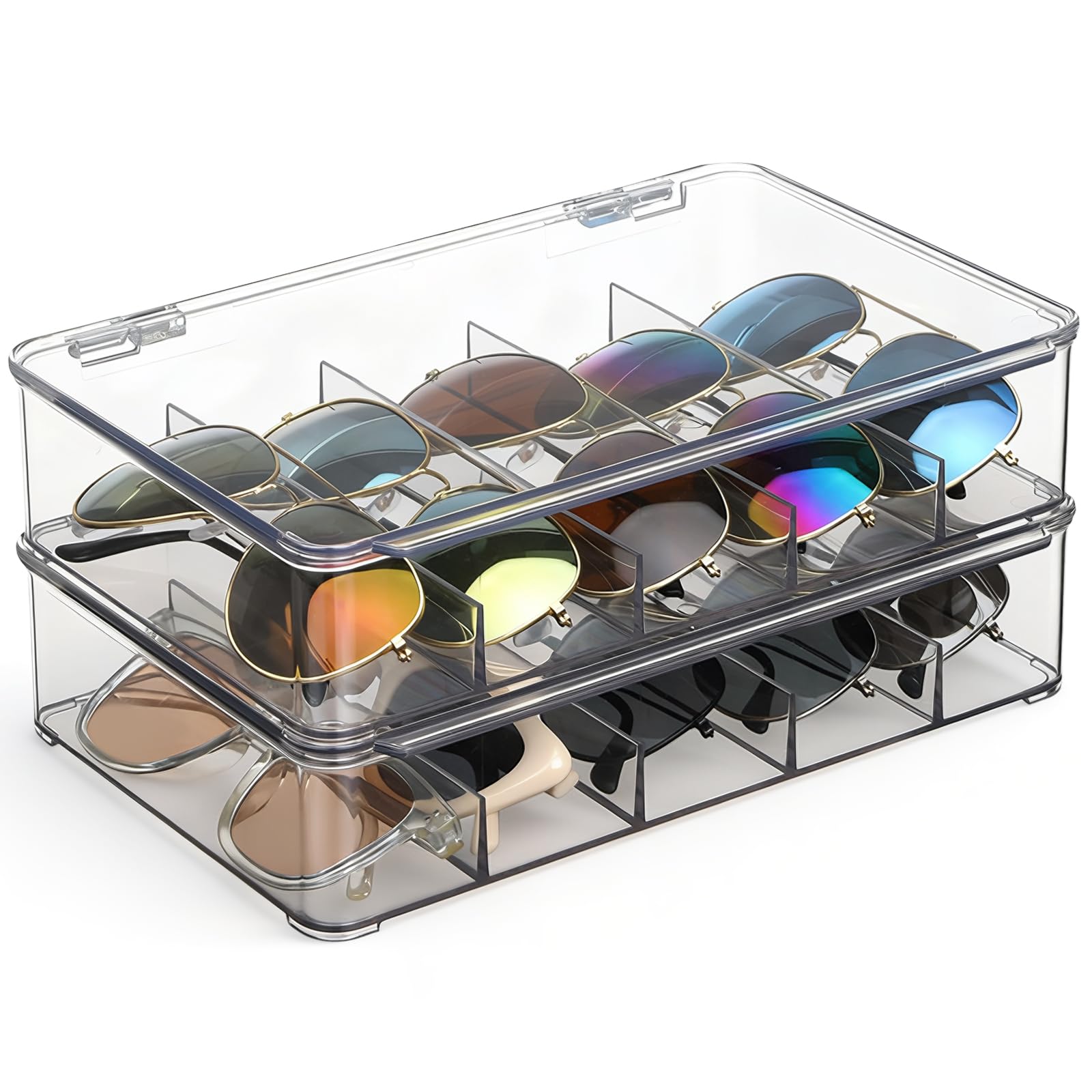 Boîte de rangement pour bureau et maison Ewen en acrylique transparent