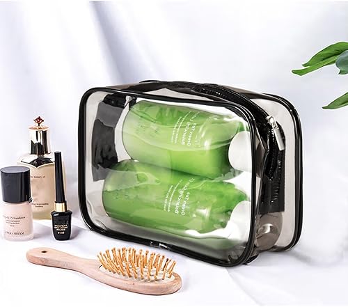 Miniatura 6 de Paquete de 20 bolsas transparentes para cosméticos para mujeres y hombres, bolsas de aseo impermeables, bolsas de maquillaje de PVC, estuche