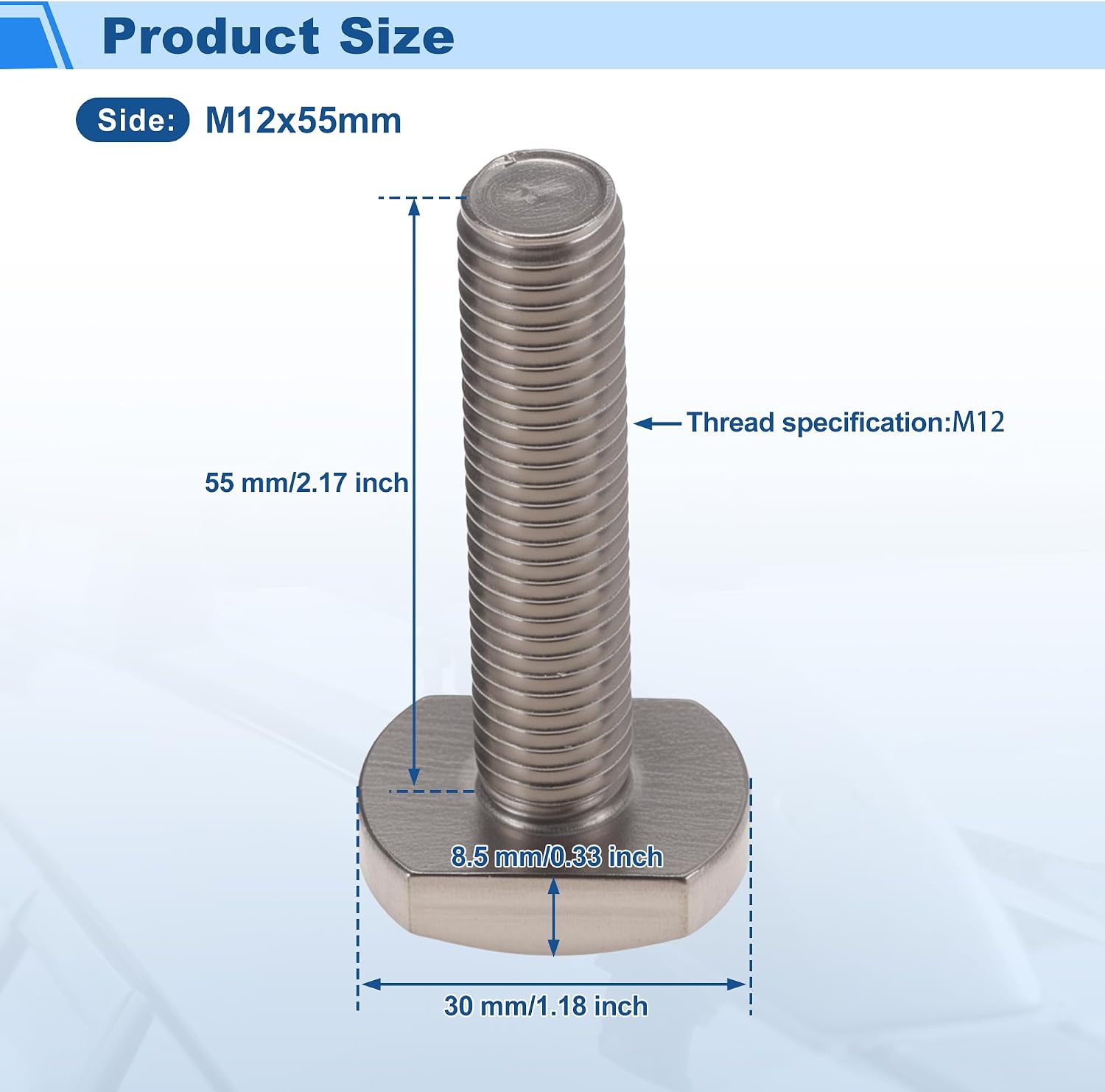 Car Roof Rack t Shaped Slot Bolt M12 W/Nuts Washer t Shaped