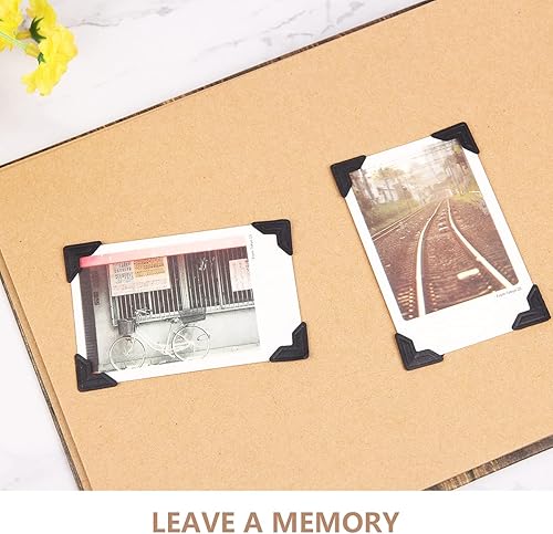 Miniatura 18 de GOONAVI 10 hojas de 240 esquinas de fotos doradas brillantes sin ácidos, montaje autoadhesivo para suministros de álbumes de recortes de boda, álbum