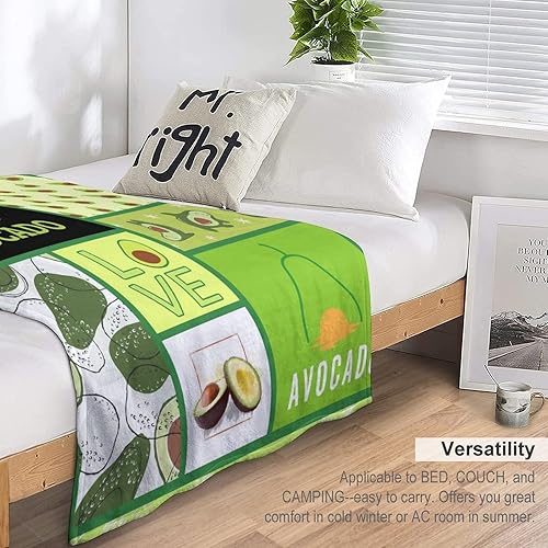 Miniatura 6 de Manta de aguacate Suave, mullida y cálida Manta pequeña de 40 x 50 pulgadas para sofá Verde lindo regalo para niñas y niños
