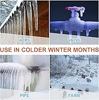 Vista 7 de Cupohus Cinta térmica para tuberías de agua con termostato de 12 pies, protección contra congelación, cable de rastro de calor autorregulable