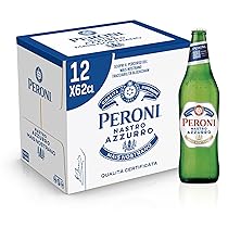Peroni Nastro Azzurro Cassa con 12 Bottiglie di Birra Premium Lager da 62 cl, A Bassa Fermentazione, Gusto Rinfrescante e Rigenerante, Gradazione Alcolica 5% Vol