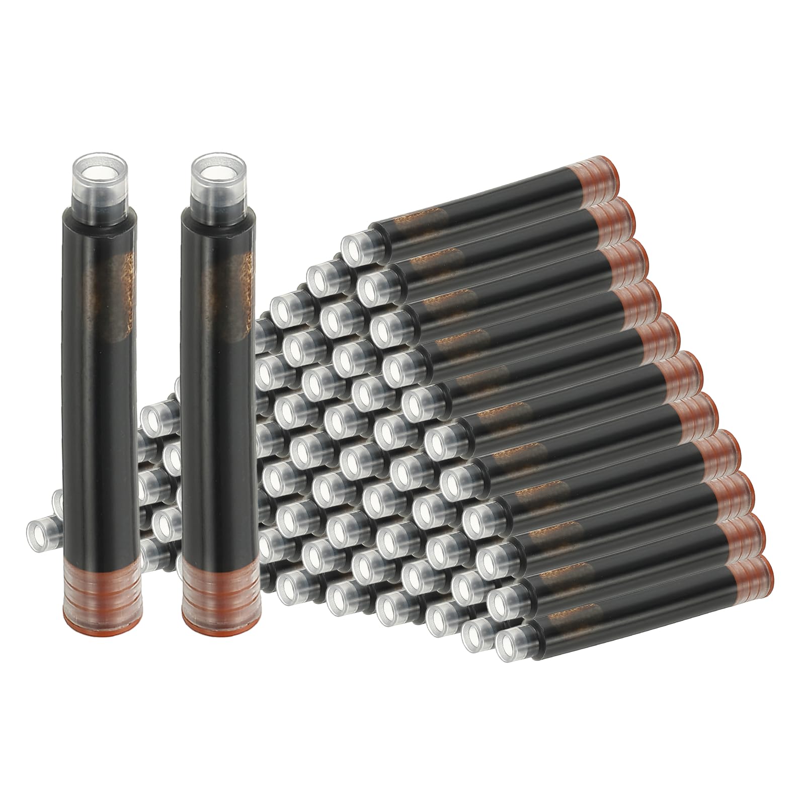 PATIKIL 72Pcs Fountain Pen Ink Refills 3.4mm Bore Diameter Brown Ink Cartridges International Stand Refill Cartridges for Pen Writing Business โ image 1