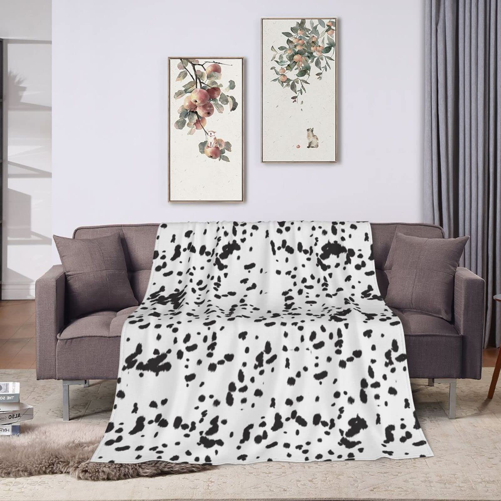dalmatian print throw blanket