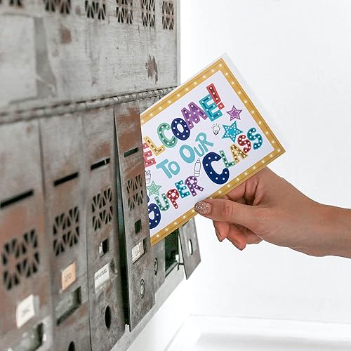 Miniatura 5 de codree 32 postales de bienvenida de marquesina, 4 x 6 pulgadas, postal temática de bienvenida a nuestra clase, tarjetas de felicitación, tarjetas de