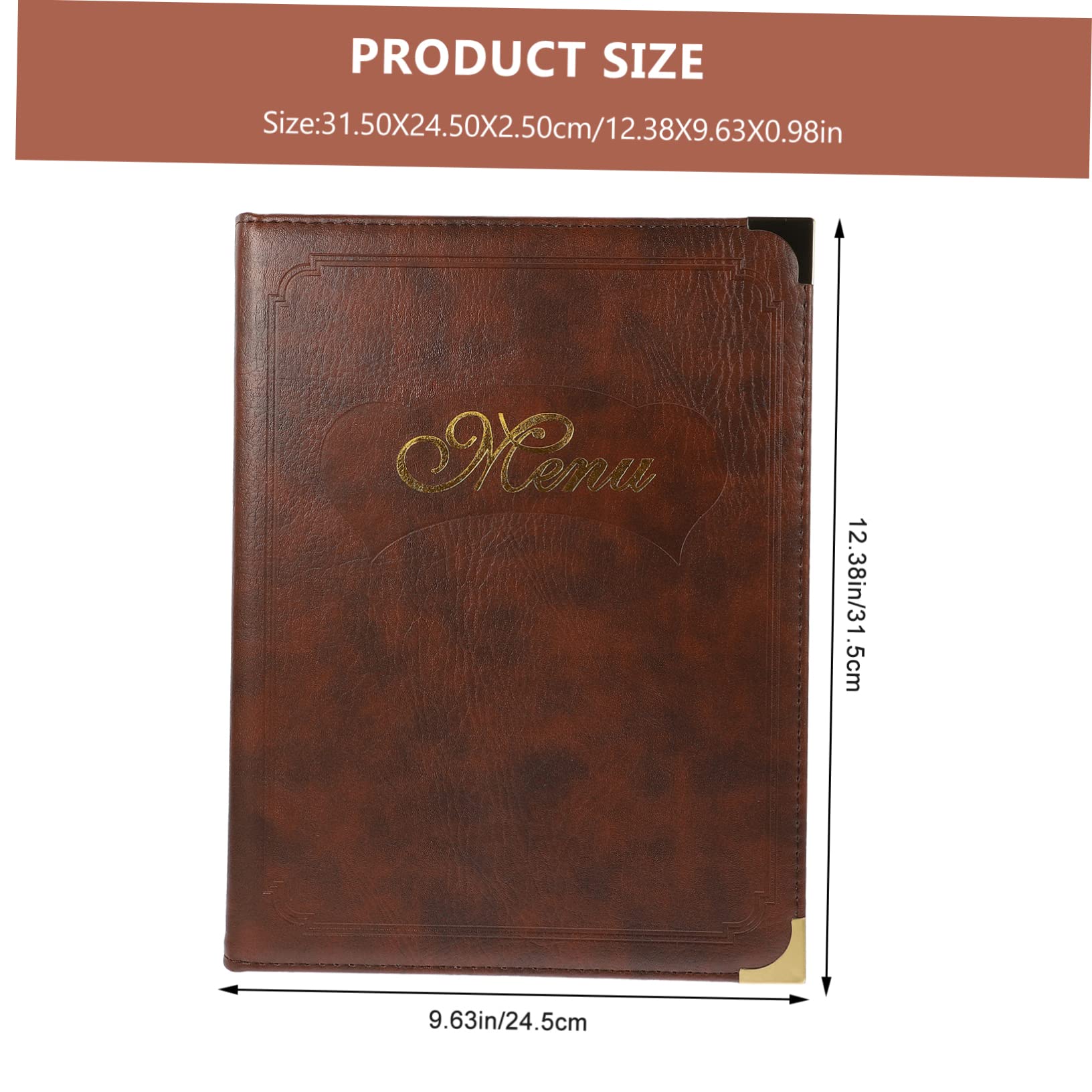 Alipis Carpeta Portamenús Multifuncional A4 De Piel Marrón Para Restaurantes, Soporte Resistente Para Orden De Comida, Protector Transparente Para Menú, Uso En Bares y Hogar