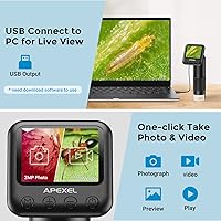 Vista 5 de APEXEL 800X Handheld Digital Microscope with 2” LCD Screen, Pocket Portable Microscope for Kids with Adjustable LED Lights, Coins Microscopes