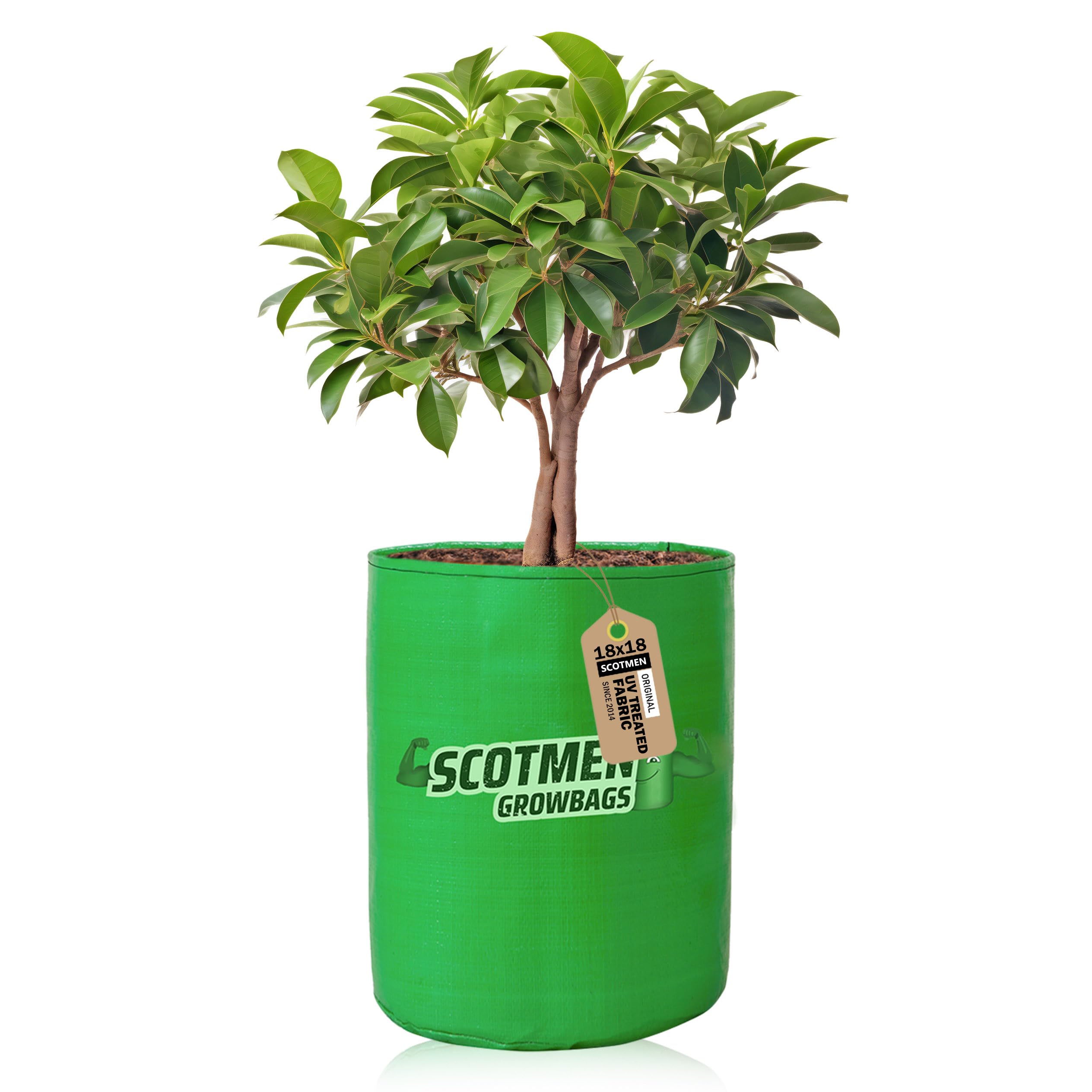 SCOTMEN HDPE UV Protected Round Shaped Green Colour Grow Bags 18x18 Inch Pack of 1 for Terrace Balcony Home Gardening Plant Bag (B0D8WHMX1L) Amazon Price History, Amazon Price Tracker