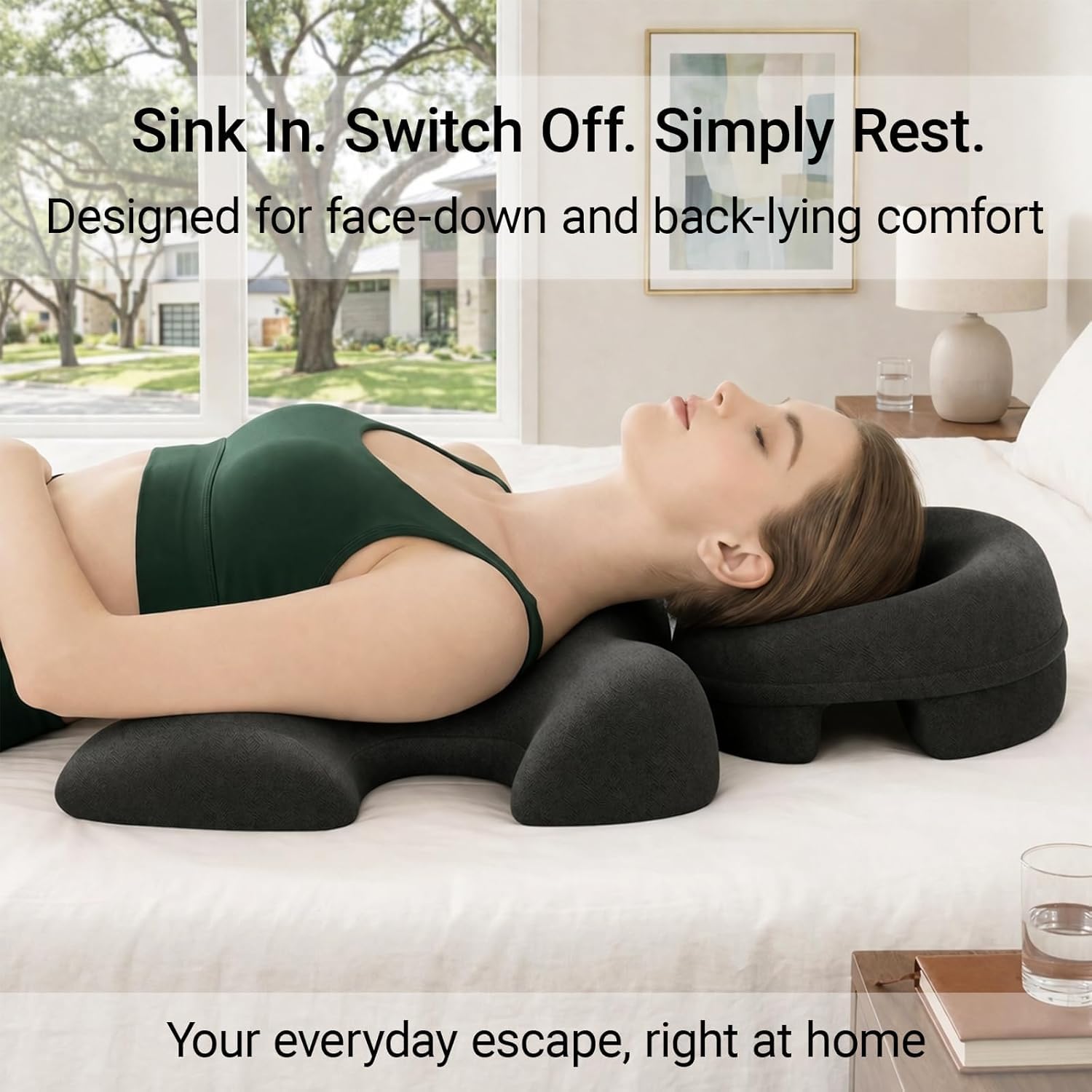 Massage Kopfstütze für Bett,Massagekissen Kopf Loch,Massage-Gesichtswiegenkissen aus Memorys-Schaum,Geeignet für Verschiedene Einsatzbereiche wie Schreibtisch, Spa, Salon und Massageliege. (2)