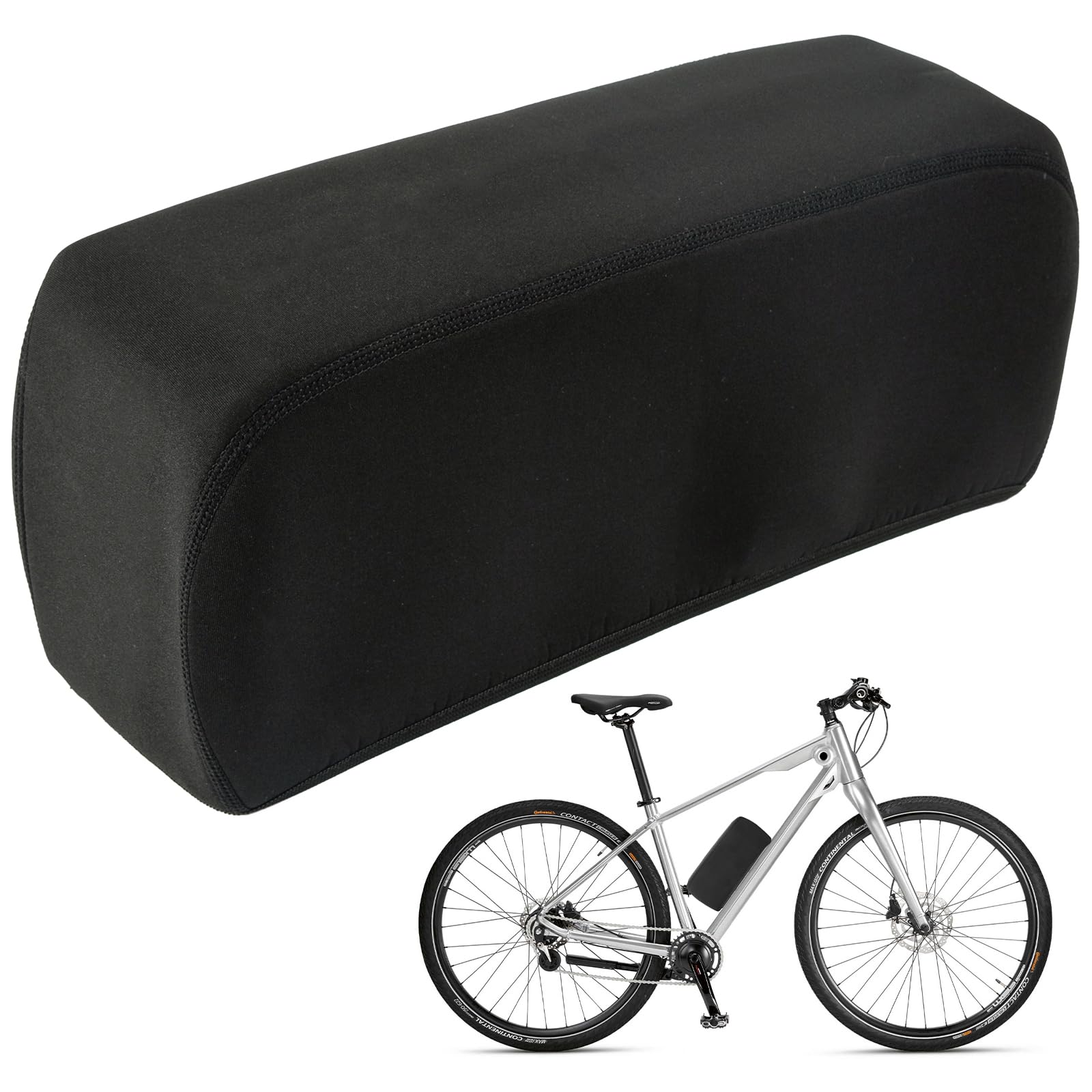 Ebike Battery Cover, Waterproof Ebike Battery Bag & Electric Bike Accessories, Dust-Proof Thick Nylon Bicycle Frame Storage Protective Case for Hailong, Polly, Tiger Shark, 3 Sizes