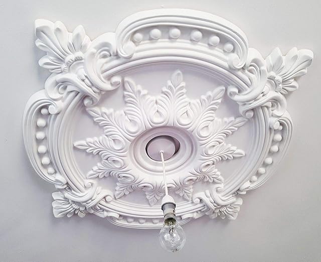 85CM Large Ceiling Rose Medallion Decorative Light Weight Strong Beautiful White Ornate Home Decor CR7-XL