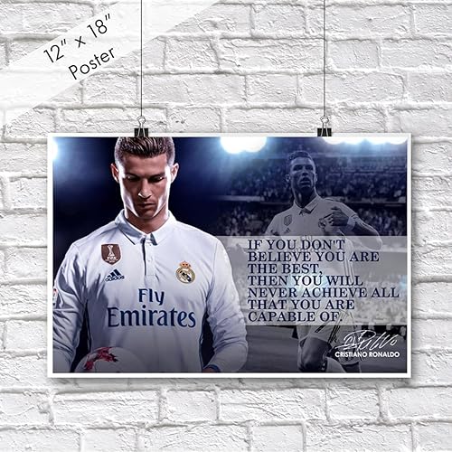 Miniatura 2 de Cristiano Ronaldo - Póster motivacional con citas inspiradoras para el aula, para hombre, fútbol, profesional, coaching, arte de pared, mentalidad
