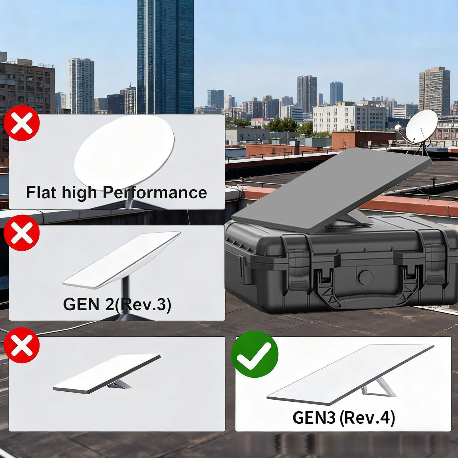 Gugxiom Funda Protectora para StarlinkGen 3, Cubierta Impermeable de Silicona para Antena Parabólica con Diseño Hexagonal para Instalación en Exteriores y Protección contra Todo Tipo de (Gris Oscuro)