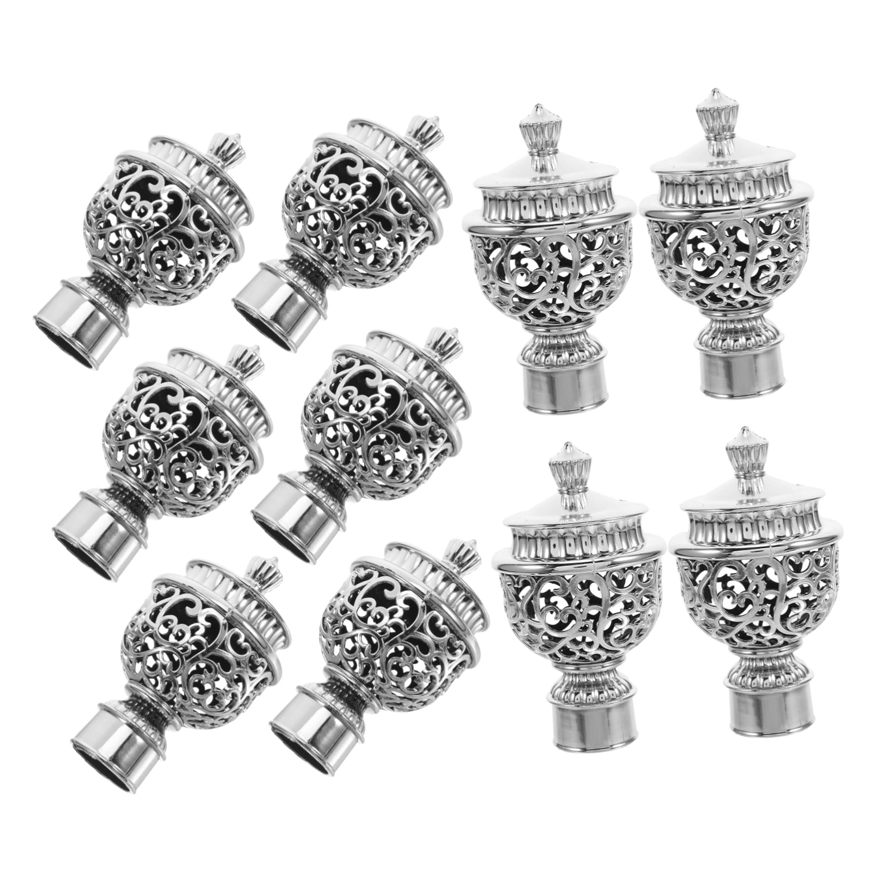 ULDIGI Upgrade Your Window Dressing 12pcs Decorative Curtain Rod Caps Plastic Finials Easy Installation