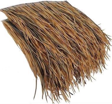 Thatch Roofing Synthetic Artificial Palm Thatch Plastic Thatch Tile Straw Roof Thatch Waterproof Tropical Sunshade Blades Mexican Grass Roll for Fence Patio3m/9.8ft