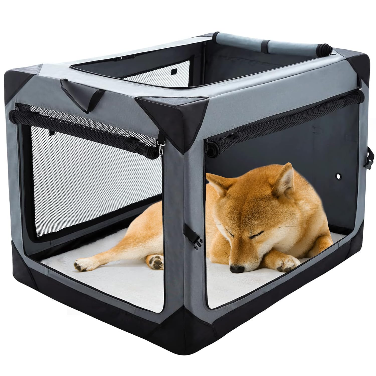 30" Medium Collapsible Slanted Puppy Dog Crate/Cage For Dog Transport