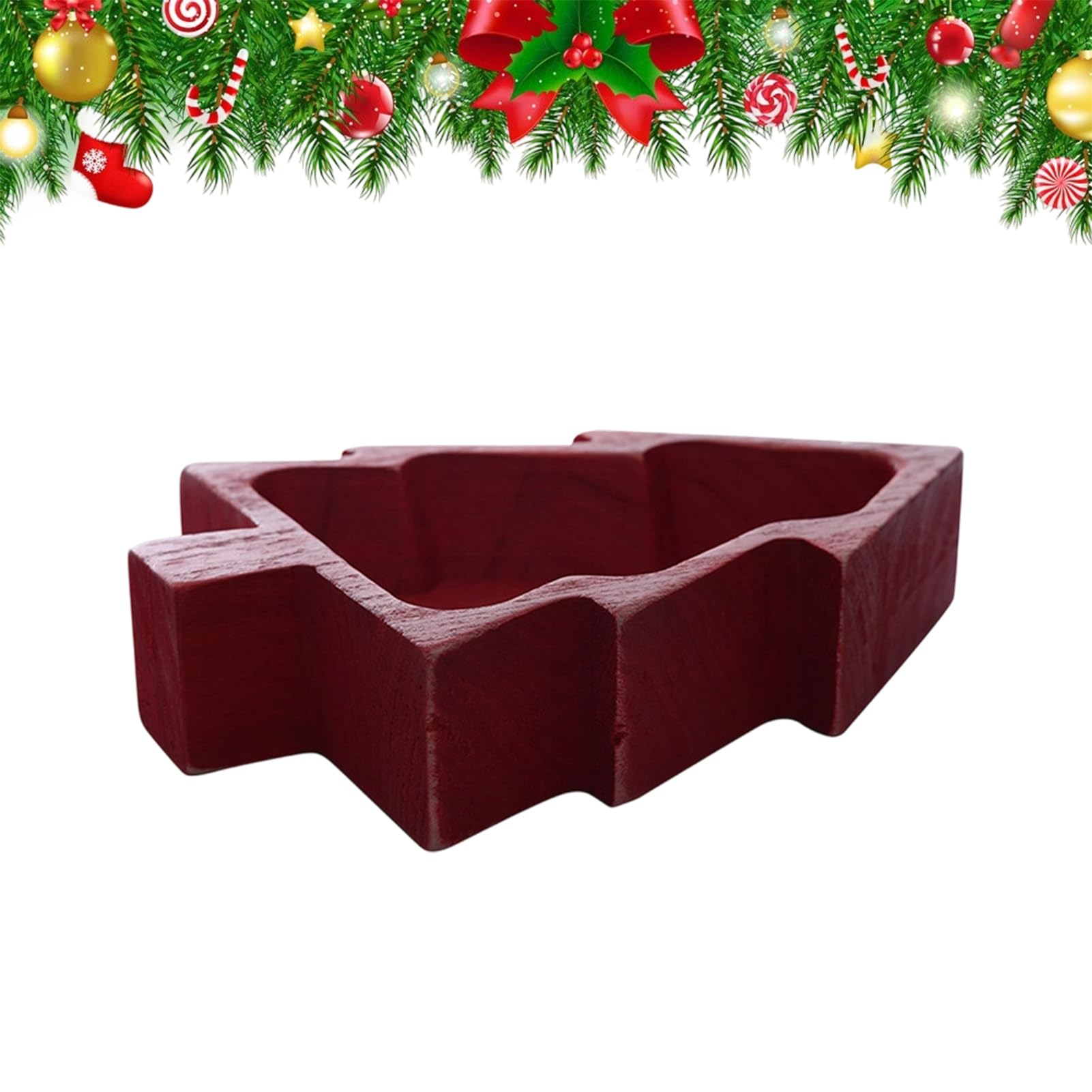 Bougeoir de Noël en bois noble, bol de décoration de table haut de gamme