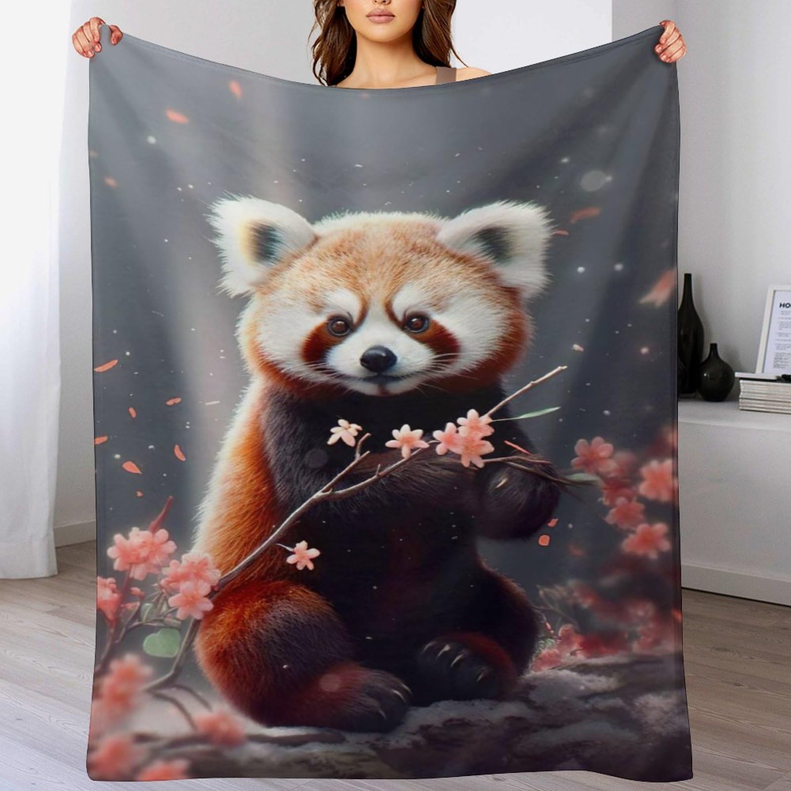 Couverture raton laveur contre les frissons d'hiver, plaid flannel doux pour canapé et lit