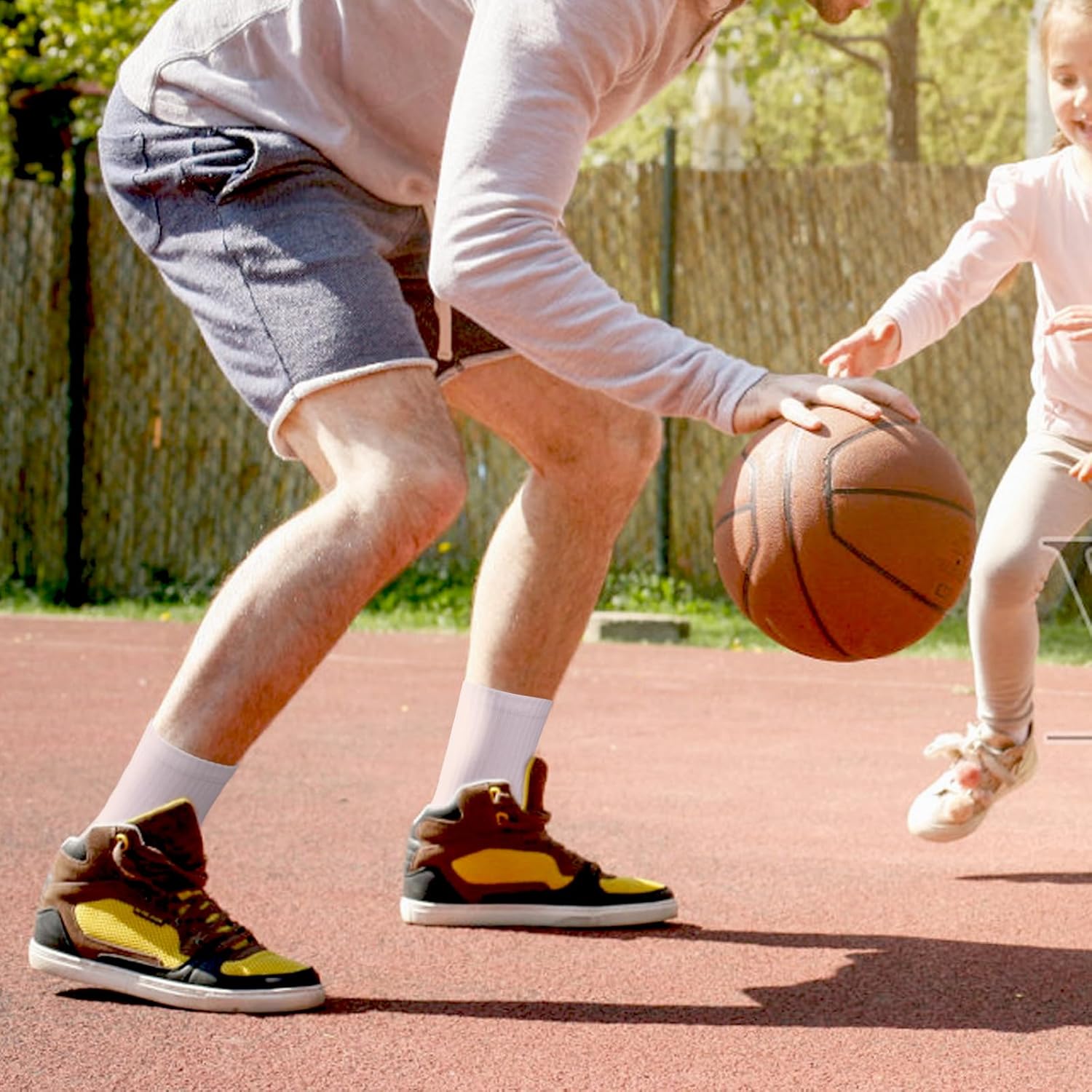 YUEDGE Mens Cushioned Crew Socks For Men, Sweat Wicking Anti-Odor Casual Everyday Work Gym Golf Training Athletic Socks - Image 2