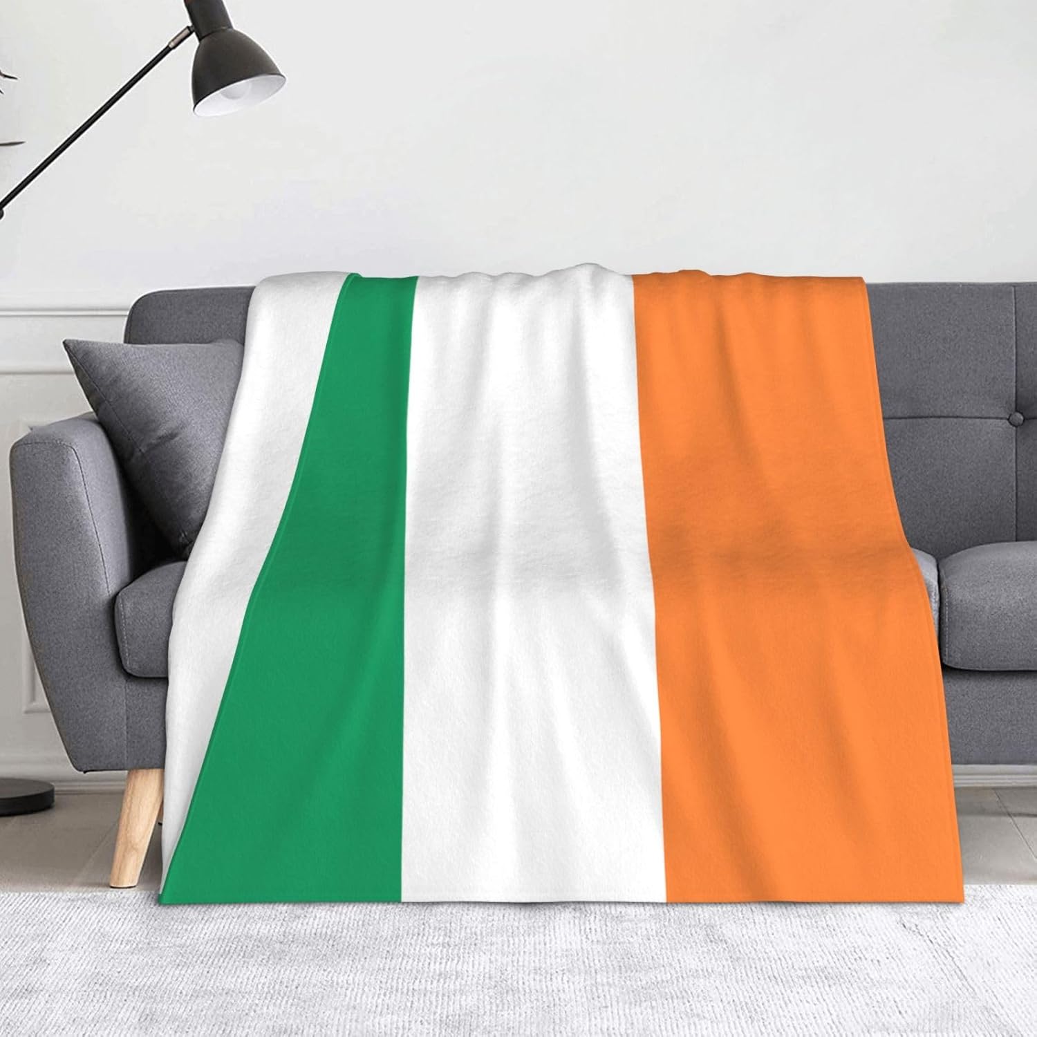 Irish Flag Print Cozy Soft Blankets Warm 50x60 in Lightweight Blanket for Camping Travel