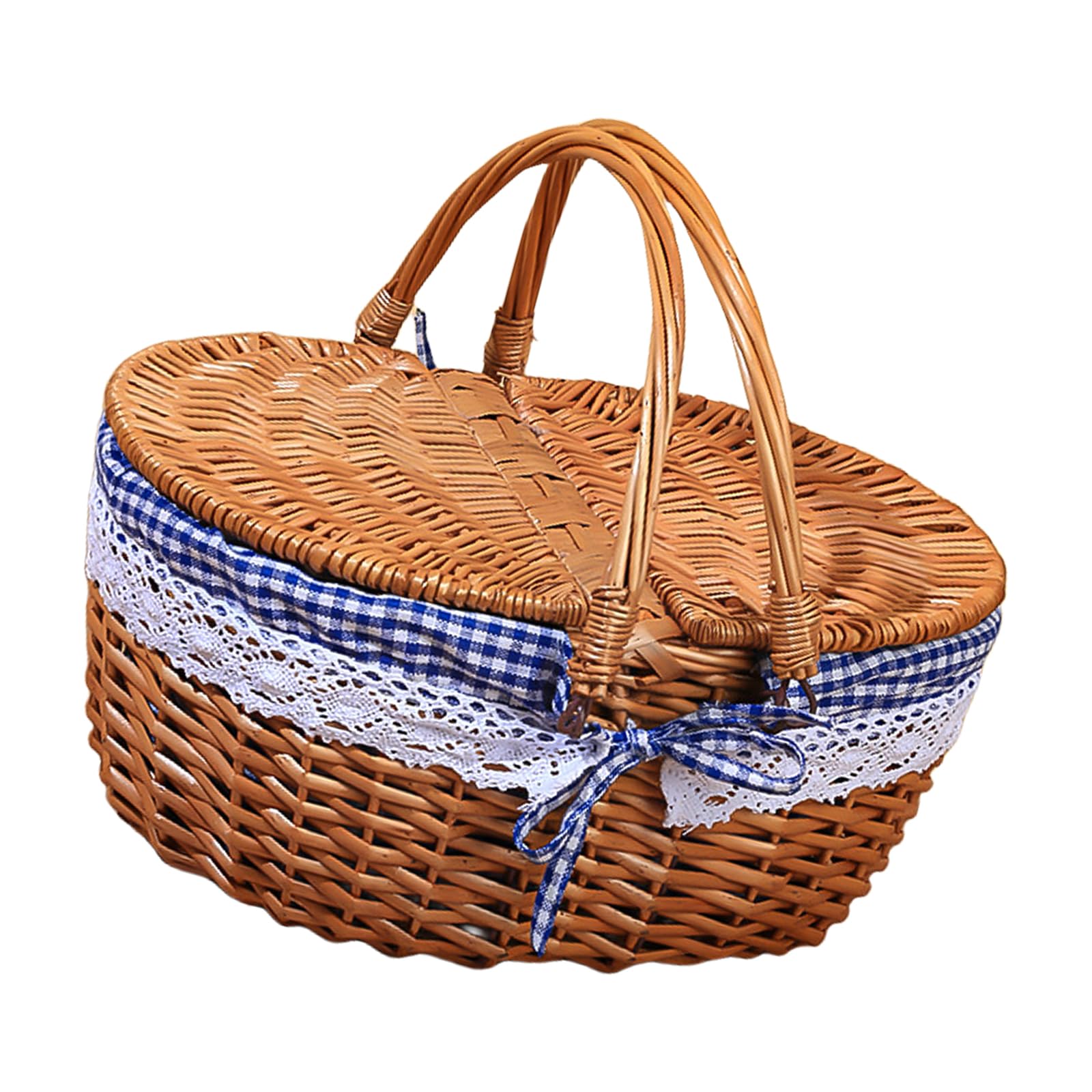 Cesta de mimbre ligera para camping y escapadas de fin de semana