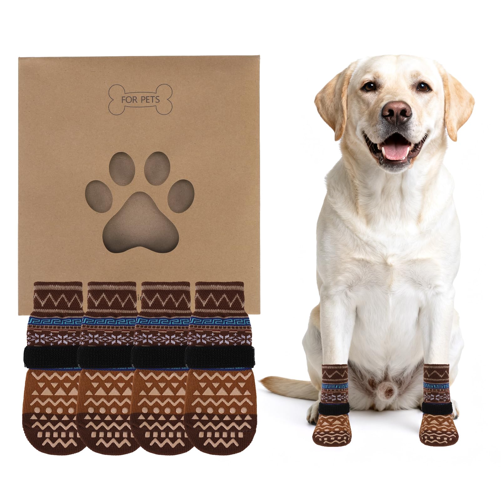KOOLTAIL Dog Socks Shoes for Hot Pavement, Breathable & Warm Winter Dog Booties to Prevent Licking Paws for Small Medium Large Senior Dogs,Non Slip Grippy Pet Boots & Paw Protectors for Hardwood Floor