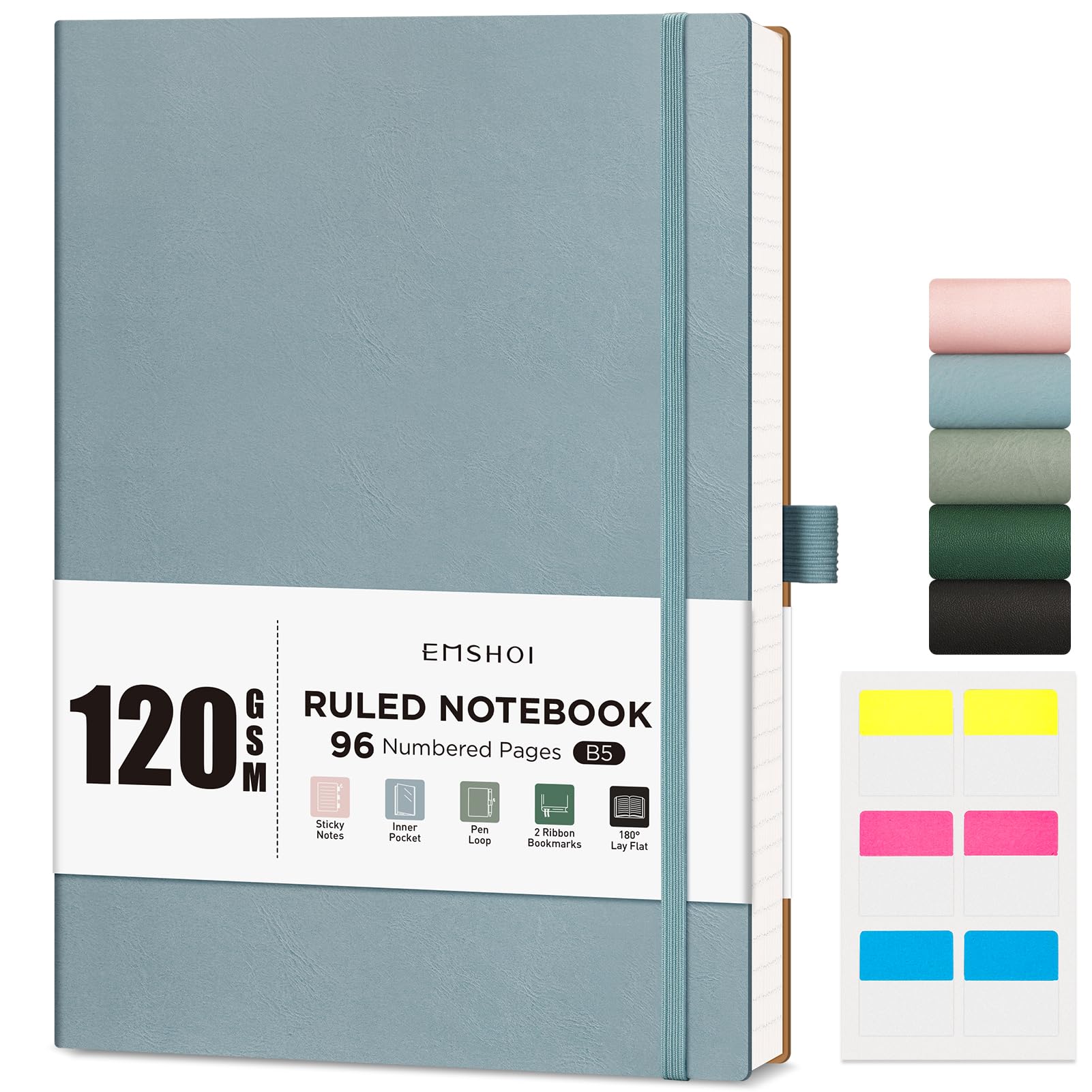 EMSHOI B5 Notebook Lined, 120 GSM Lined Paper
