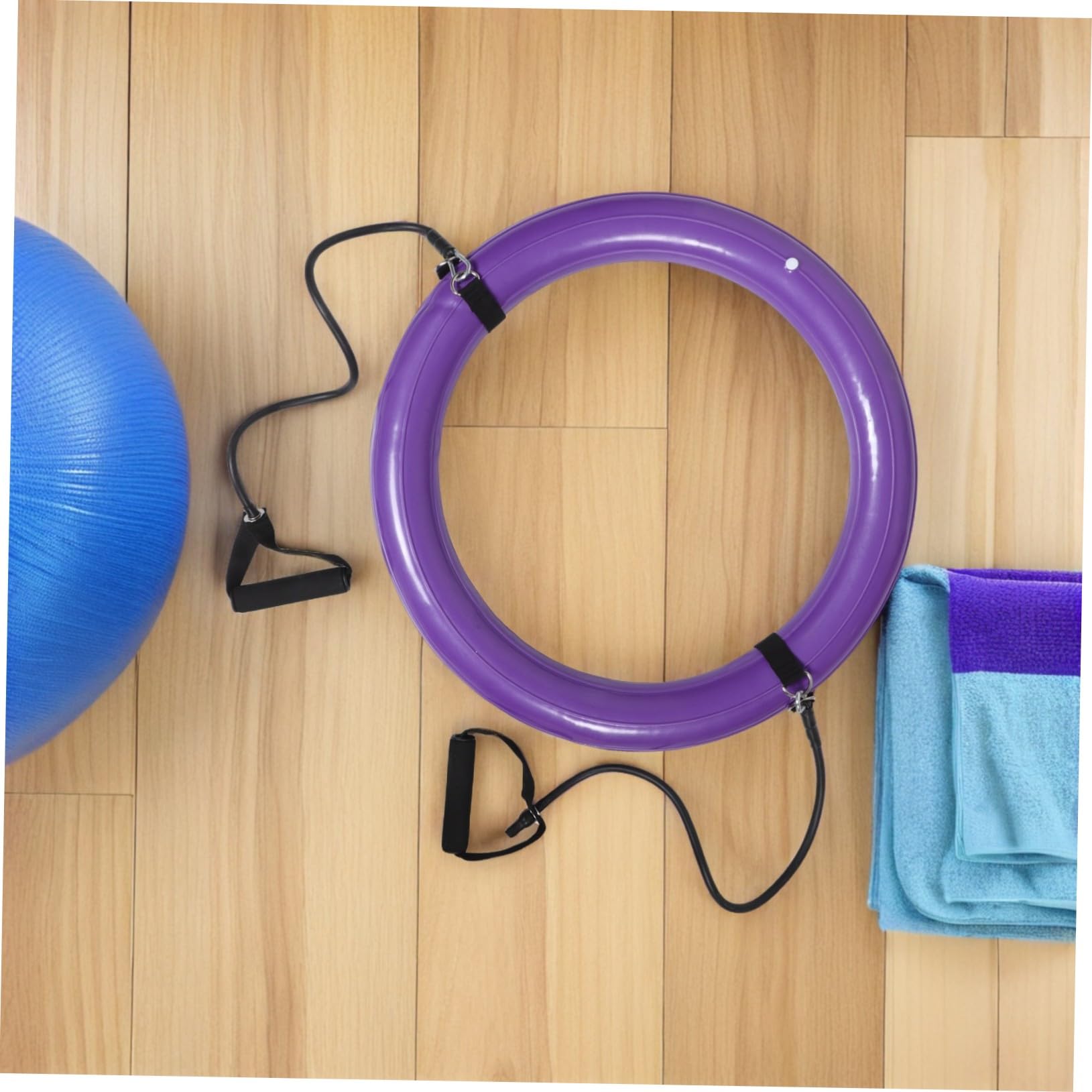 TOYANDONA Base per Palla Yoga 60cm in PVC, Anello Stabile Anti-Scivolo | Impugnatura Integrata, Struttura Ispessita Anti-burst, Tonalità Porpora per Home Gym e Pratica Domestica
