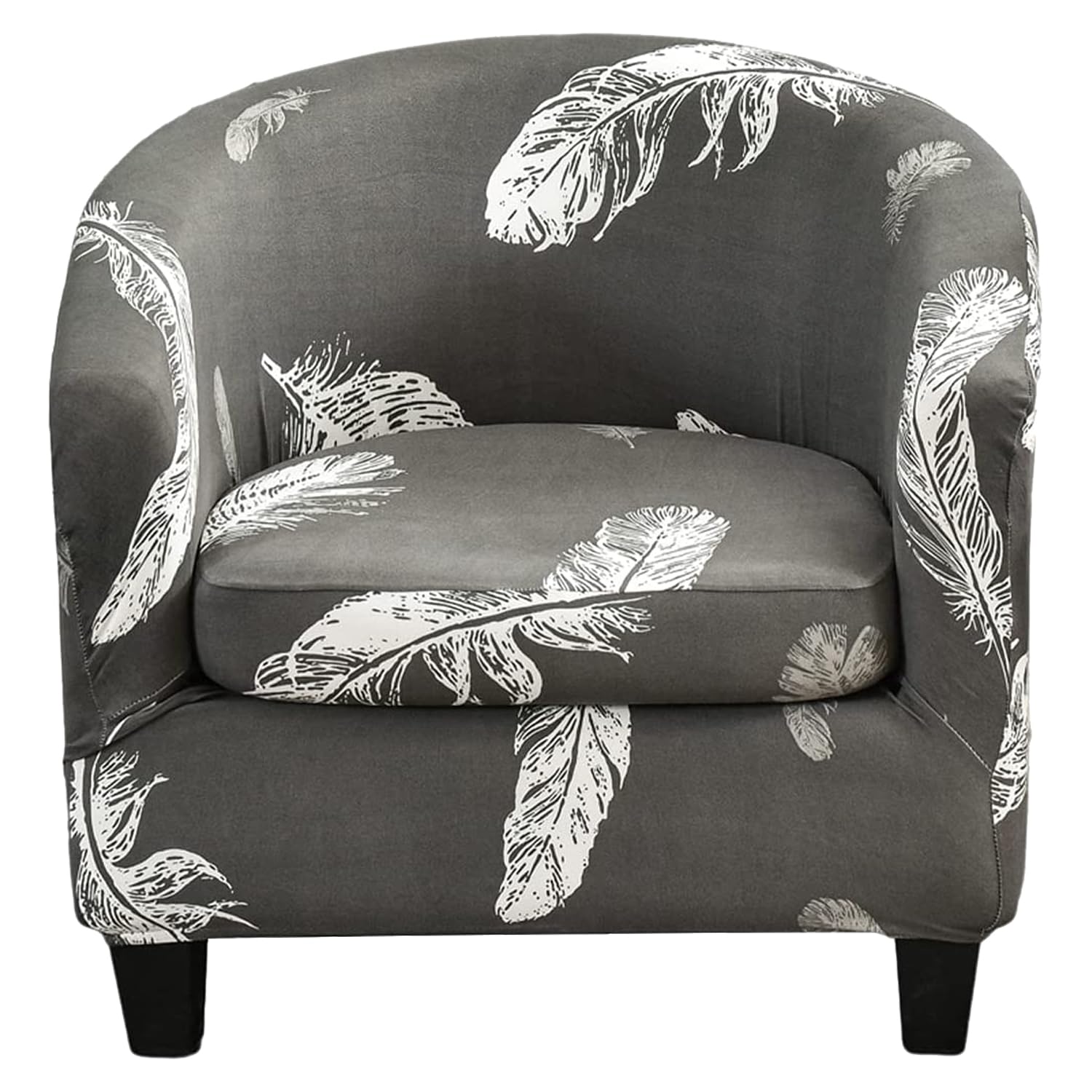 Byforphye Club Chair Slipcover, 2-Piece Design Tub Chair Cover with Cushion Cover Stretch Armchair Covers Soft Round Barrel Chair Covers for Bar Counter Club Living Room (Printed # 03)