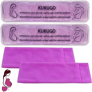 Perineal Ice Packs, Perineal Cooling Pads, Hemorrhoid and Perineal Ice Packs, Postpartum and Hemorrhoid Pain Relief, Hot & Cold Packs for Women After Pregnancy and Delivery, 2 Ice Pack and 2 Cover