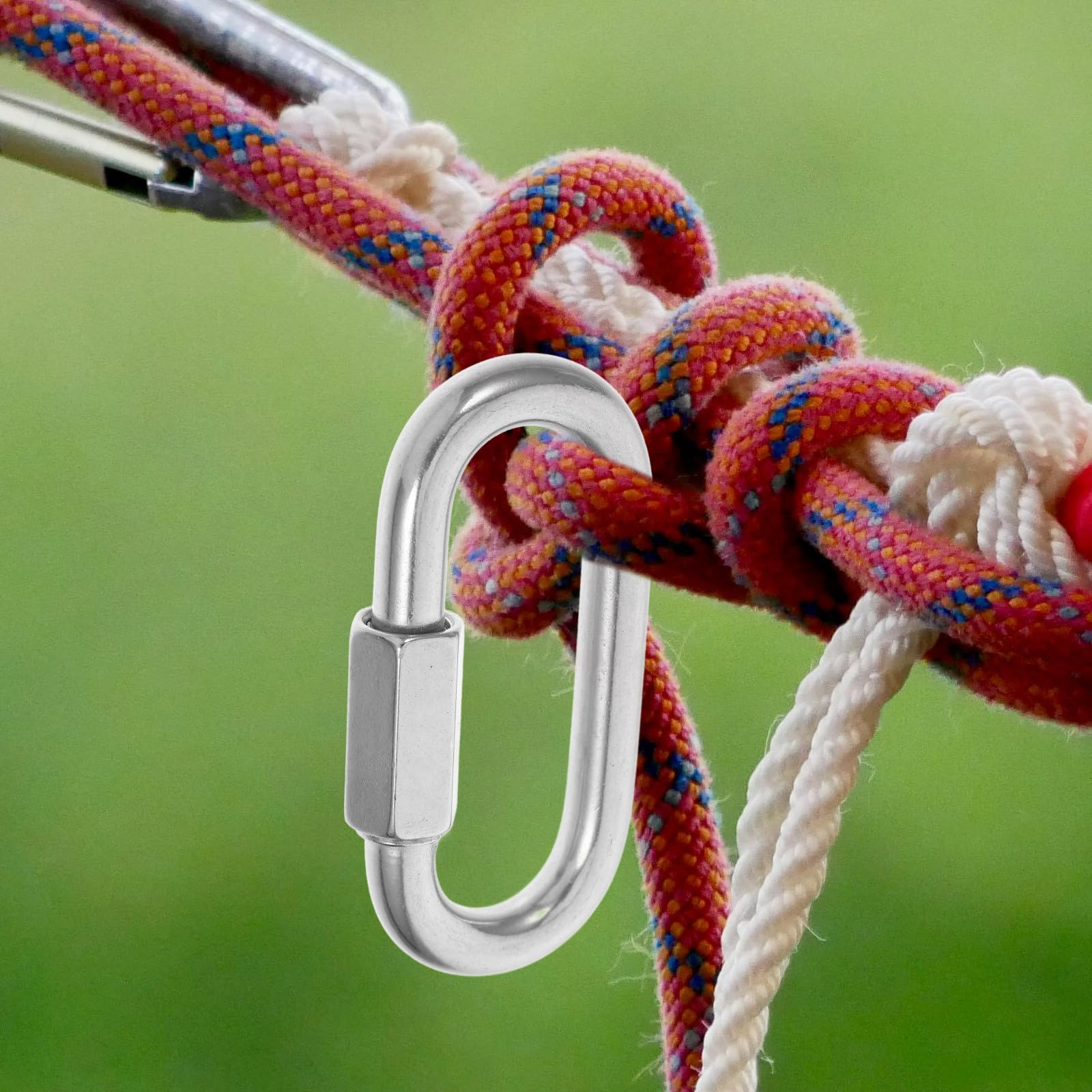 BESTOYARD 10 Piezas Enlace Rápido de Acero Inoxidable en Forma de D para Cadena, Conector Resistente y Cierre Seguro Adecuado para Camping E Industria, Diseño Versátil y Duradero