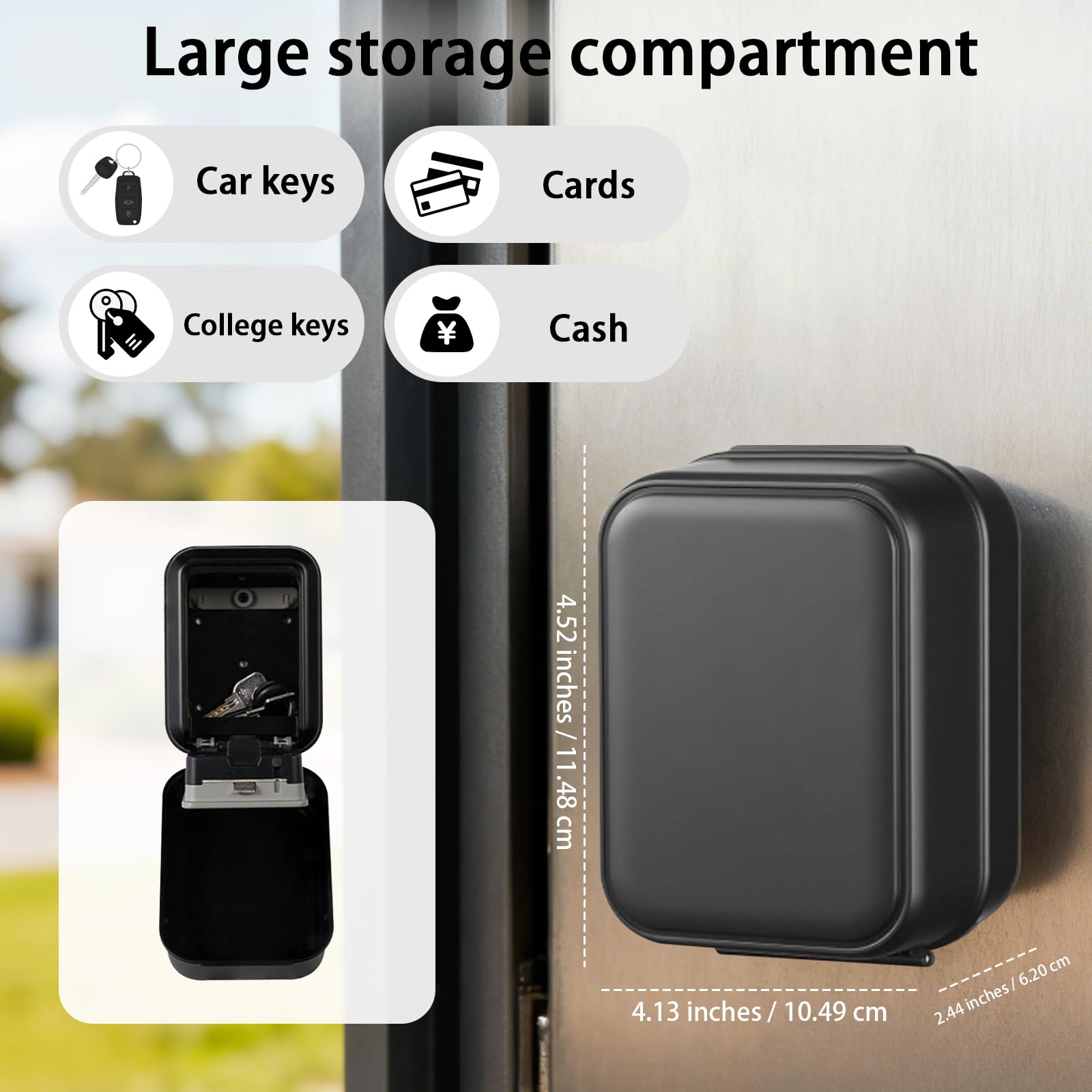 Caja fuerte inteligente para llaves con Bluetooth con aplicación TTLock y código PIN de 12 dígitos, resistente a la intemperie para casa, garaje, apartamento y alojamiento de vacaciones