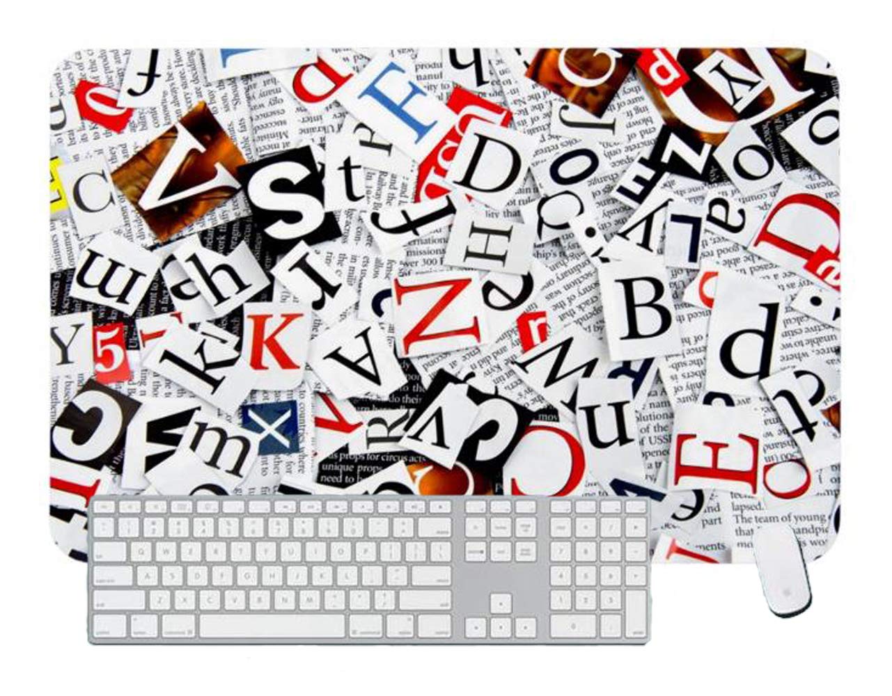 Gaming Mouse Pad Newspaper LettersCut Out for Desktop and Laptop 1 Pack 1000x600x3mm/39.4x23.6x1.1 in