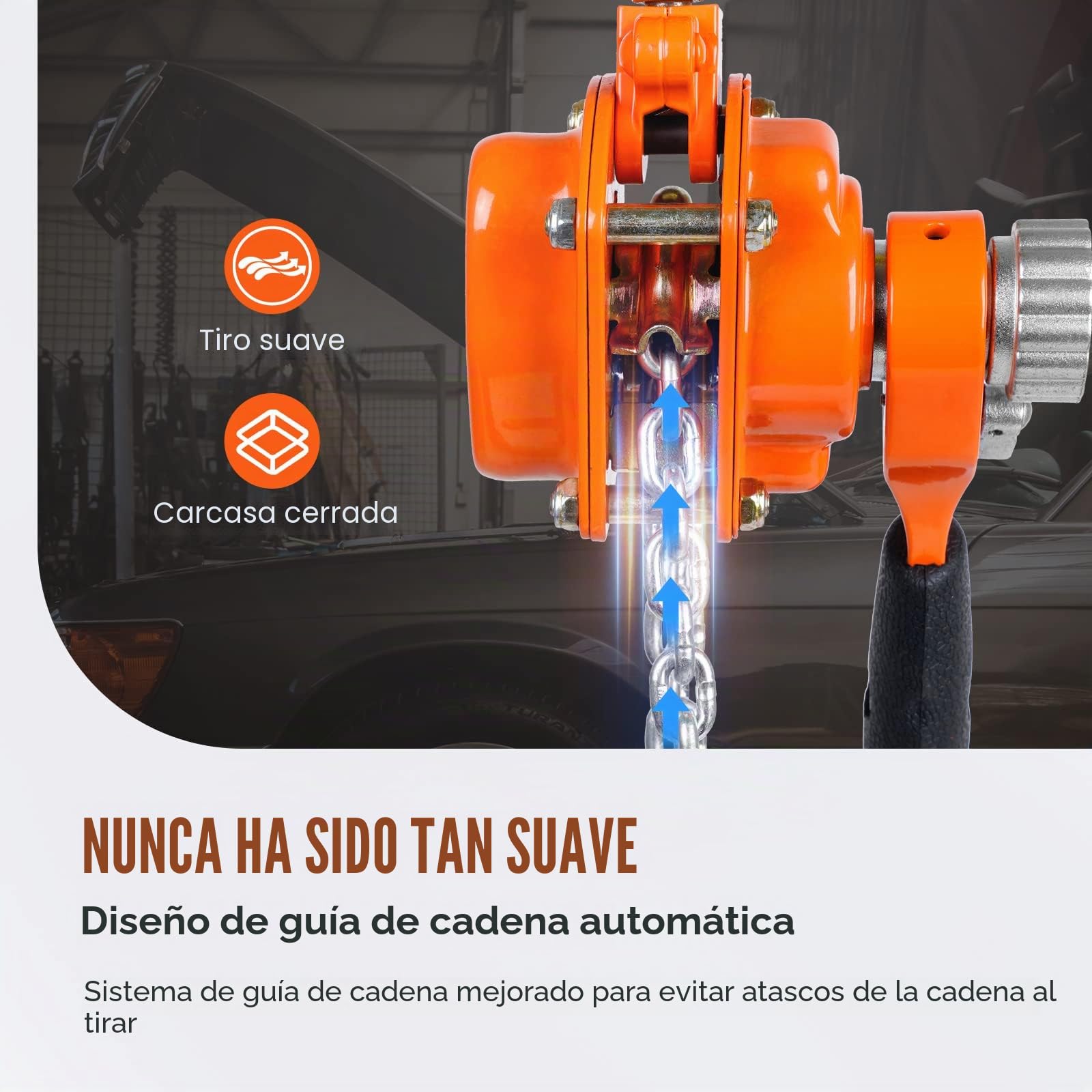 VEVOR Mini Polipasto Manual de Palanca 0,25T Polipasto de Cadena con Carraca Manipulación Elevación 1,4m Acero al Carbono G80 Freno Weston Gancho Guía de Cadena con Doble Carraca 360° para Mercancías