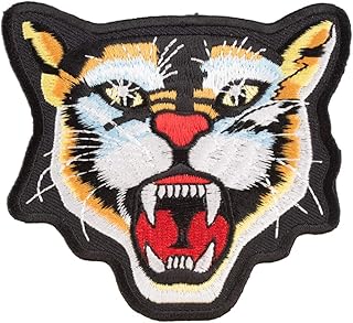 Growling Colorful Wildcat Patch, Animal Patches