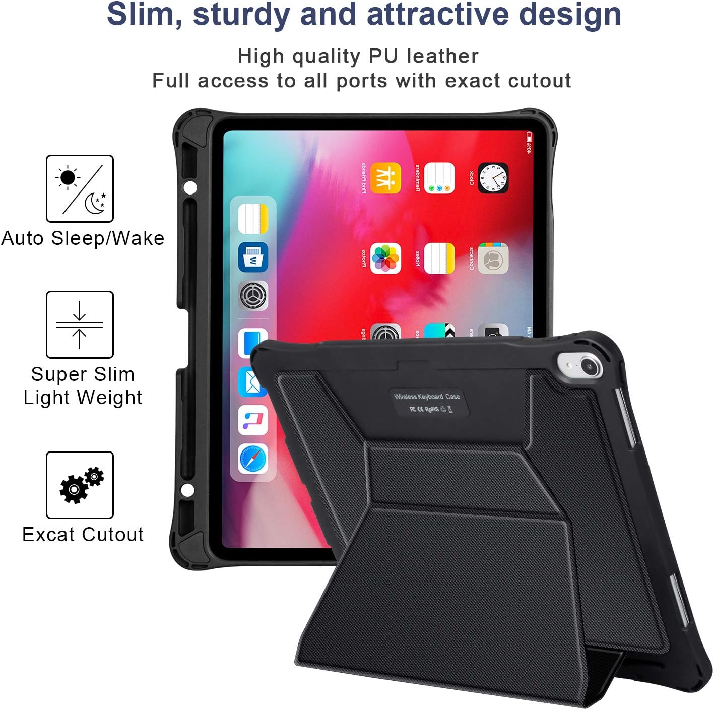 Get Discount 70% Price iPad Pro 12.9 Case with Keyboard 2018 3rd Gen - Not Fit 2017/2015 - Detachable Wireless iPad 12.9 inch Keyboard Case - Ultra Slim PU Leather - Shockproof Case - Support Apple Pencil Charging (Black) Up To 50% OFF iPad Pro 12.9 Case with Keyboard 2018 3rd Gen - Not Fit 2017/2015 - Detachable Wireless iPad 12.9 inch Keyboard Case - Ultra Slim PU Leather - Shockproof Case - Support Apple Pencil Charging (Black)