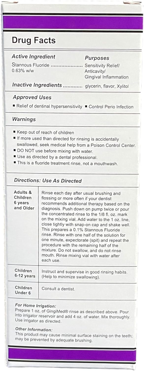 GingiMed .63% Stannous Fluoride Mouthwash with Xylitol | Alcohol-Free Fluoride Mouth Rinse | Periodontal Disease Treatment (Caribbean Ice - 10 Ounce) - Image 4